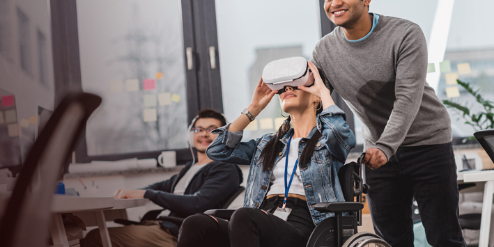 wheelchair user with vr googles